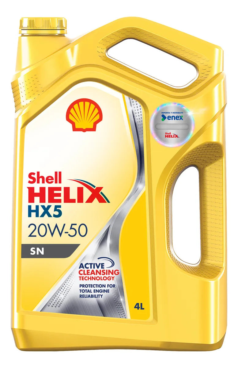 Aceite Shell Helix HX5 20W-50 4L - Mineral Plus para Motores Clásicos y Alto Kilometraje
